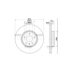 FREN DİSKİ A4 07-19 / A5 07-20 / Q5 08= ÖN HAVALI 314-5