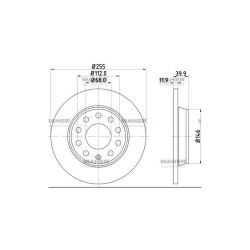 FREN DİSKİ A4 01-09 / PRO ÖZEL KAPLAMA ARKA DÜZ 255-5