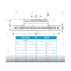 FREN DİSKİ ACCENT 03-06 ADMIRE / ÖN HAVALI 241-4