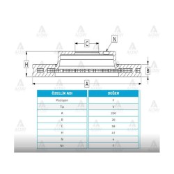 FREN DİSKİ AVEO 05-10 / KALOS 02-10 / ÖN HAVALI 236-4