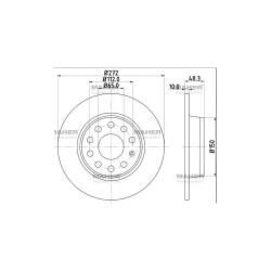 FREN DİSKİ CADDY / GOLF / JETTA / A3 / LEON 10= / ARKA 272mm