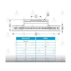 FREN DİSKİ CIVIC  92-95 / CIVIC 96-00 1.4 / ÖN HAVALI 1.4-1.5 240-4
