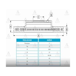 FREN DİSKİ CIVIC  92-05 1.6 / JAZZ 09-12 / ROVER 95-00 / CITY 22= ÖN HAVALI 262-4
