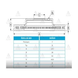 FREN DİSKİ COROLLA 13-18 / AURIS 13-18 / ÖN HAVALI 277-5