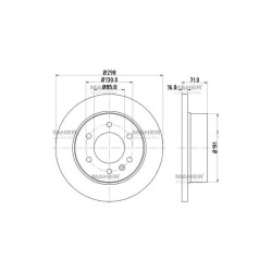 FREN DİSKİ CRAFTER 06-17 / SPRINTER 06-17 W906 / ARKA DÜZ TEK TEKER 3.5 TON 298-6