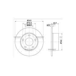 FREN DİSKİ PASSAT / A6 / SUPERB 97-04 / ARKA 245mm