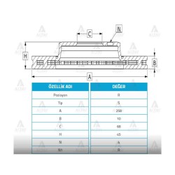 FREN DİSKİ PRIMERA  90-02 / ALMERA 02-02 / ARKA DÜZ 258-4