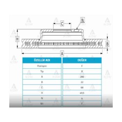 FREN DİSKİ PRIMERA  96-02 P-11 / ALMERA 00-08 / ÖN HAVALI 280-4