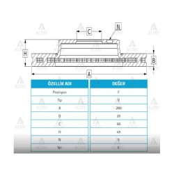 FREN DİSKİ PRIMERA 02-10 P-12 / X-TRAIL 00-07 / MAXIMA 00-06 / ÖN HAVALI 280-5