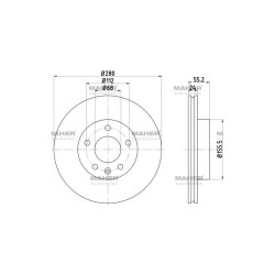 FREN DİSKİ TRANSPORTER T4  96-03 2.5 TDI ÖN HAVALI 280-5