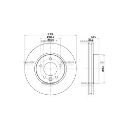 FREN DİSKİ TOUAREG 03-18 / CAYENNE 03-10 / PRO ÖZEL KAPLAMA ÖN HAVALI SAĞ 330-5