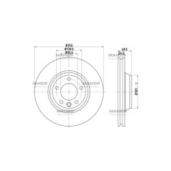 FREN DİSKİ TOUAREG 02-10 / Q7 05-15 / CAYENNE 07= ÖN HAVALI SOL 350-5