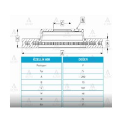 FREN DİSKİ VITARA    88-98 1.6 / SAMURAI 88-00 / JIMNY 98-17 / ÖN DÜZ 290-5