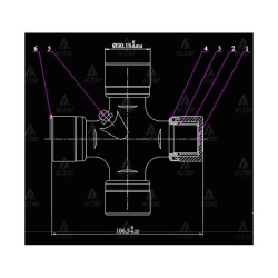 İSTAVROZ MAFSAL (ŞAFT) CANTER 449 YERLİ / ISUZU NPR / NKR (106mm X 30,2mm DIŞTAN SEGMAN)