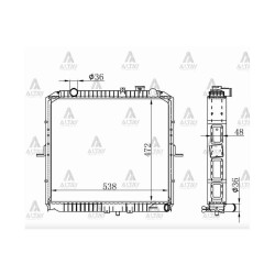RADYATÖR SU BONGO 04= K2500 32mm M-T BRAZING