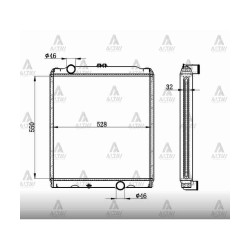 RADYATÖR SU CANTER 659 7.5 TON 32mm M-T BRAZING