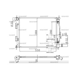 RADYATÖR SU ELANTRA 11-13 / I-30 12-16 / CERATO / SOUL 16mm A-T BRAZING