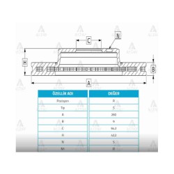 FREN DİSKİ CIVIC 07-15 FD6 / FB7 / ARKA DÜZ 260-5 (SET)