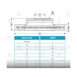 FREN DİSKİ COROLLA 13-18 / AURIS 13-18 / ÖN HAVALI 277-5 (SET) FREN DİSKİ COROLLA 13-18 / AURIS 13-18 / ÖN HAVALI 277-5 (SET)